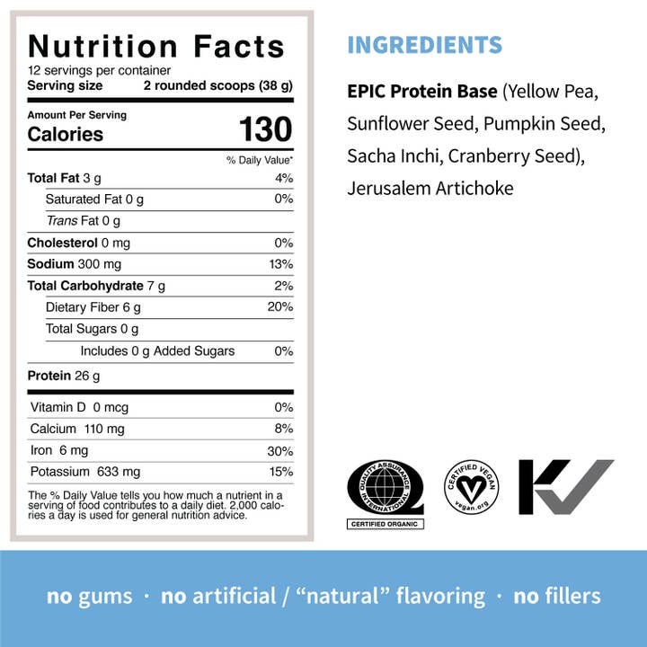 Sprout Living - Wholesale Protein/Superfood Powder - Epic Protein | Organic Plant Protein, Original, 1 LB