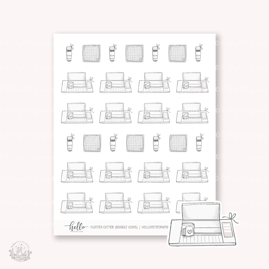 Hello Petite Paper - Wholesale Sticker - Doodle Icons (PLOTTER CUTTER) | hand-drawn planner stickers0