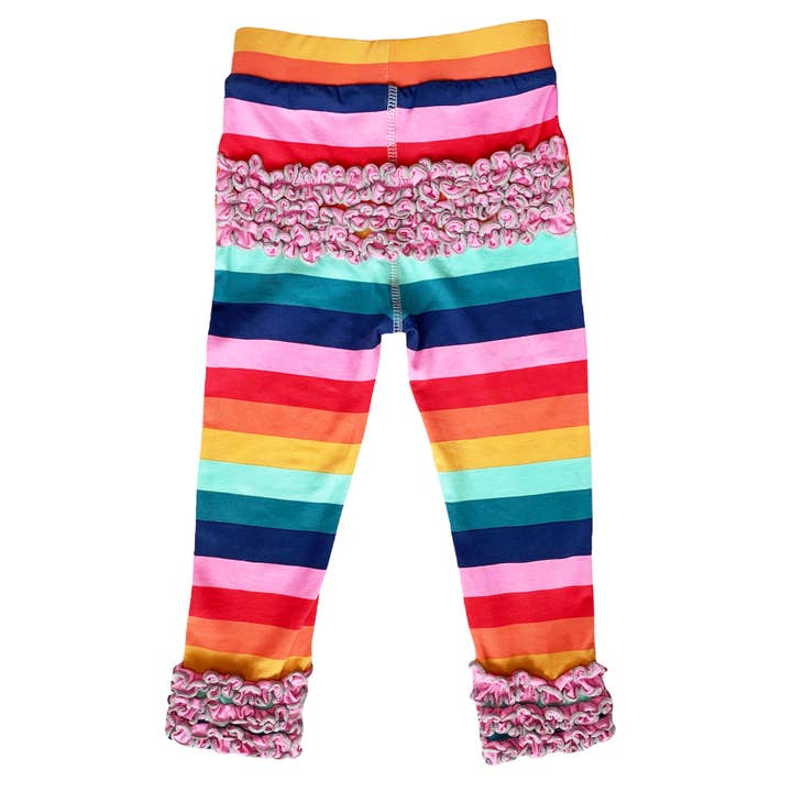 AnnLoren – Großhandel Fashion-Leggings – Kinder – Regenbogen-Leggings mit Rüschen für Mädchen, weiche Kinderkleidung7