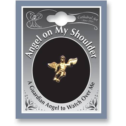 Abbey + CA Gift - Wholesale Lapel Pin/Button - Angel on My Shoulder Lapel Pin