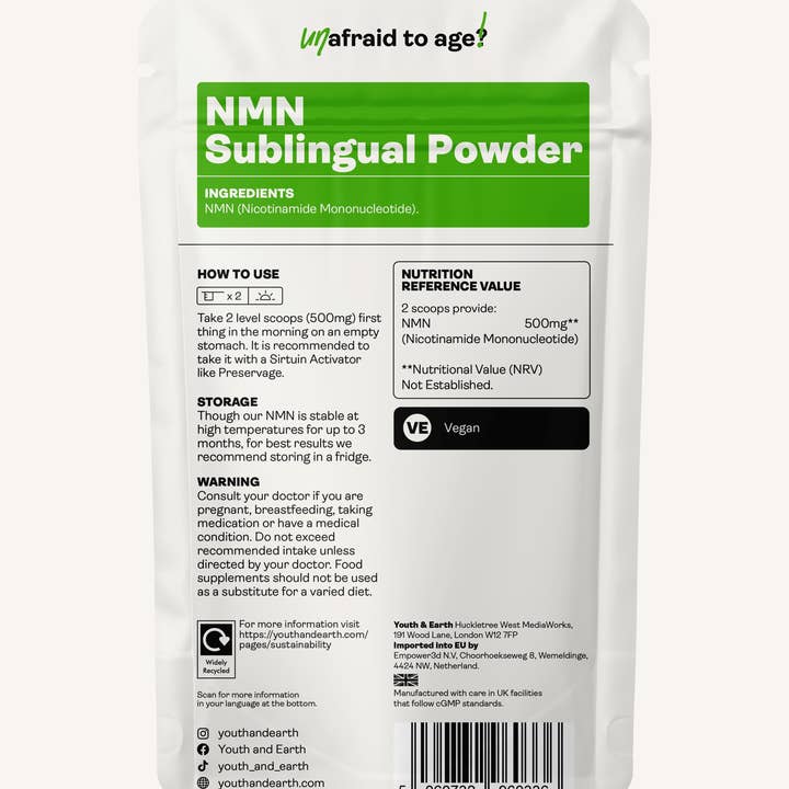 Youth & Earth – wholesale Oral supplement/vitamin – NMN Sublingual Powder