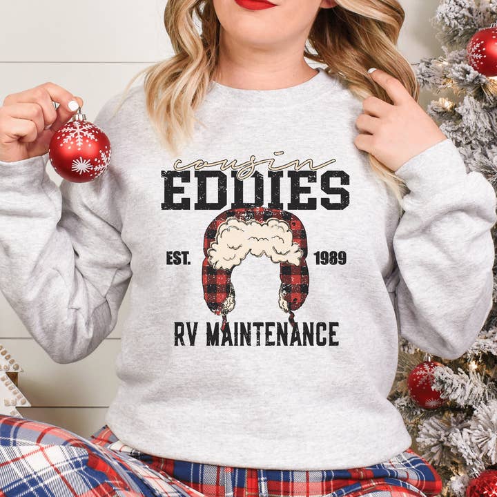 Cousin Eddie RV Maintenance Ash Graphic Crew for wholesale by H+P Wholesale