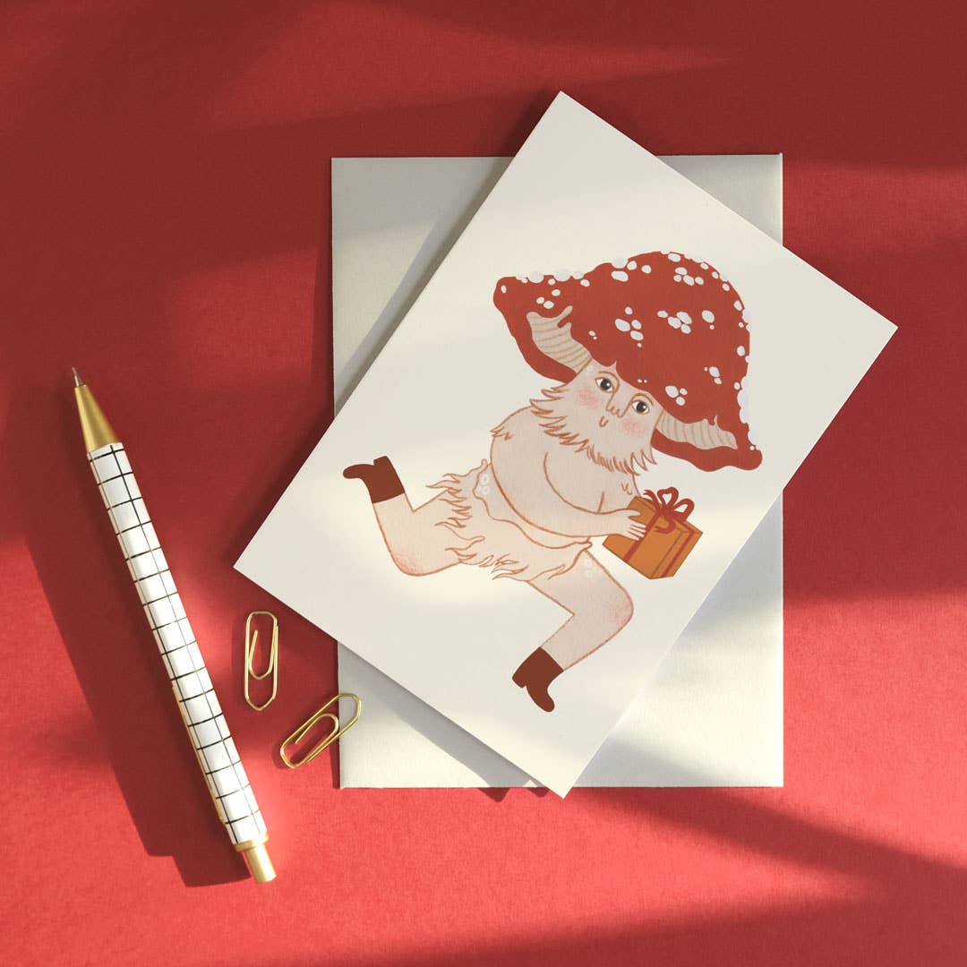 Printer Johnson Ltd - Wholesale Everyday Greeting Card - Mushroom Sends a Gift | Everyday greetings card | Mushroom1