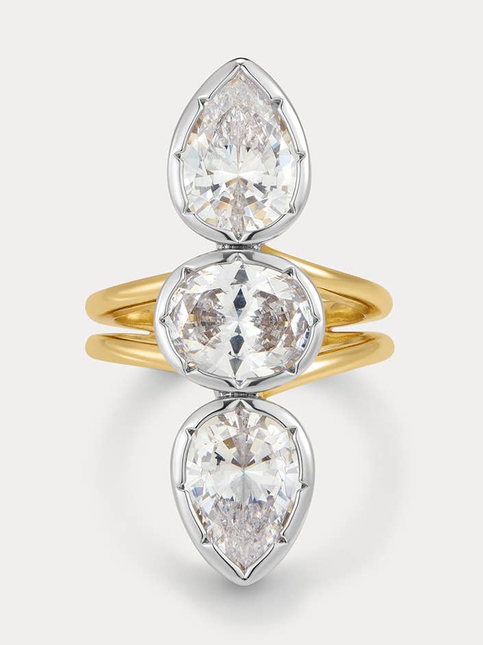 The Marais Triple Statement Ring-Gold for wholesale by Luv AJ