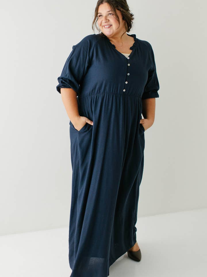 The Main Street Exchange - Wholesale Dress - Women's - 'Kenzi' Ruffle Detail Maxi Dress5