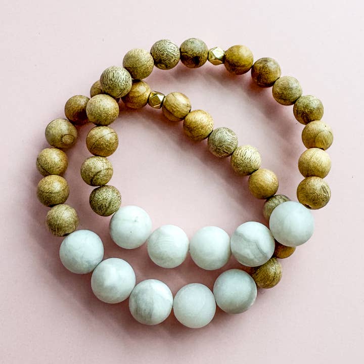 Phoenix Agate and Wood Diffuser Bracelet for wholesale by Hello Heather