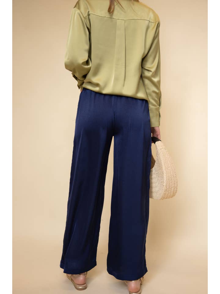 Before You Collection - Wholesale Pants - Women's - Solid Satin Wide Leg Pants11