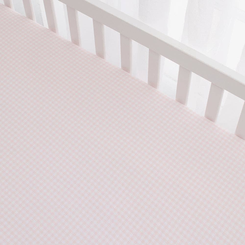 Living Textiles - Wholesale Fitted Sheet - Cotton Jersey Fitted Sheet - Pink Gingham1