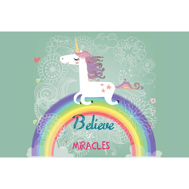 Cree en unicornios arte de pared lindo unicornio en arcoíris para venta al por mayor de Gotham Gifts