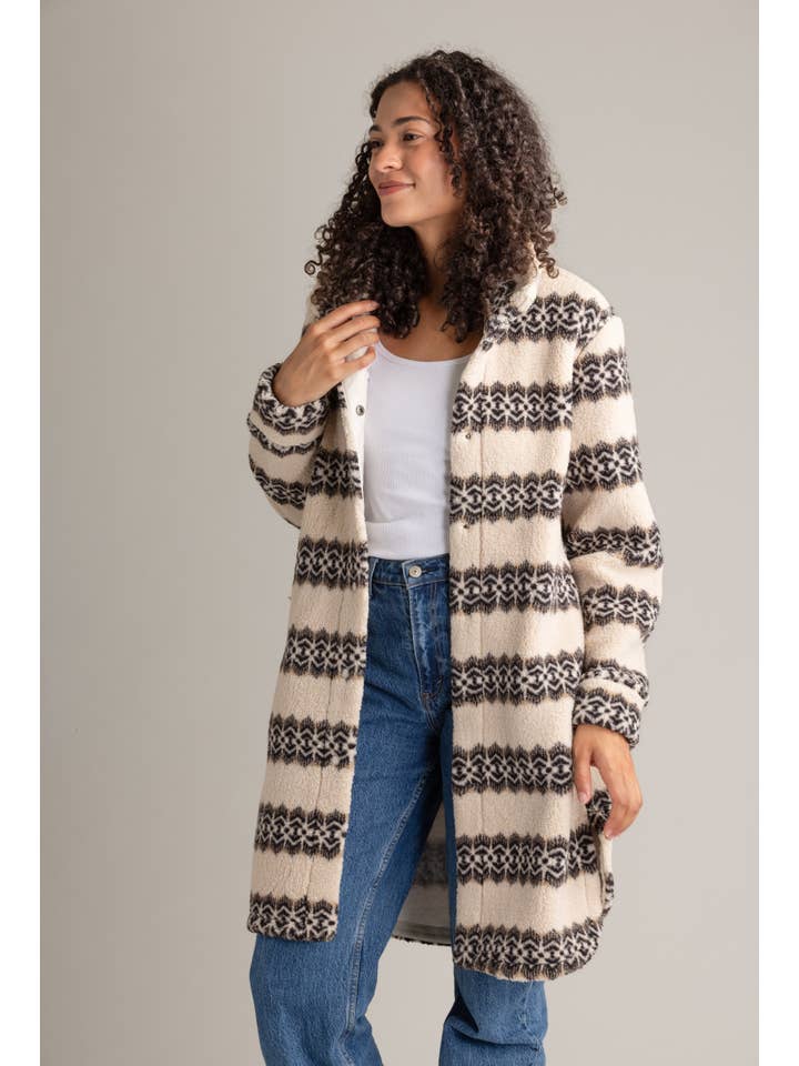 LIV Outdoor - Wholesale Coat - Women's - Women's Ainsley Long Sherpa Button Coat8