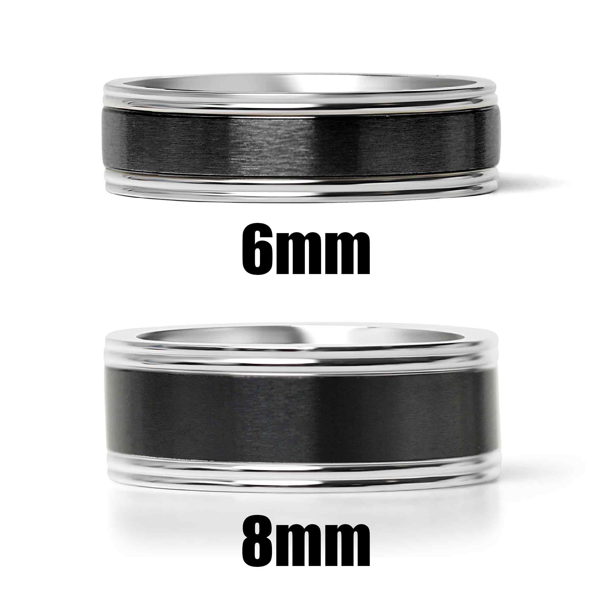 WJW - Wholesale Band/Stacked Ring - Black Center Polished Stainless Steel Ring7