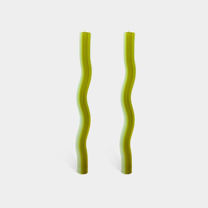 54 Celsius - Wholesale Tapered Candle/Candlestick - Wiggle Candles - Green (2 Pack) - 11" Vibrant Taper Candles