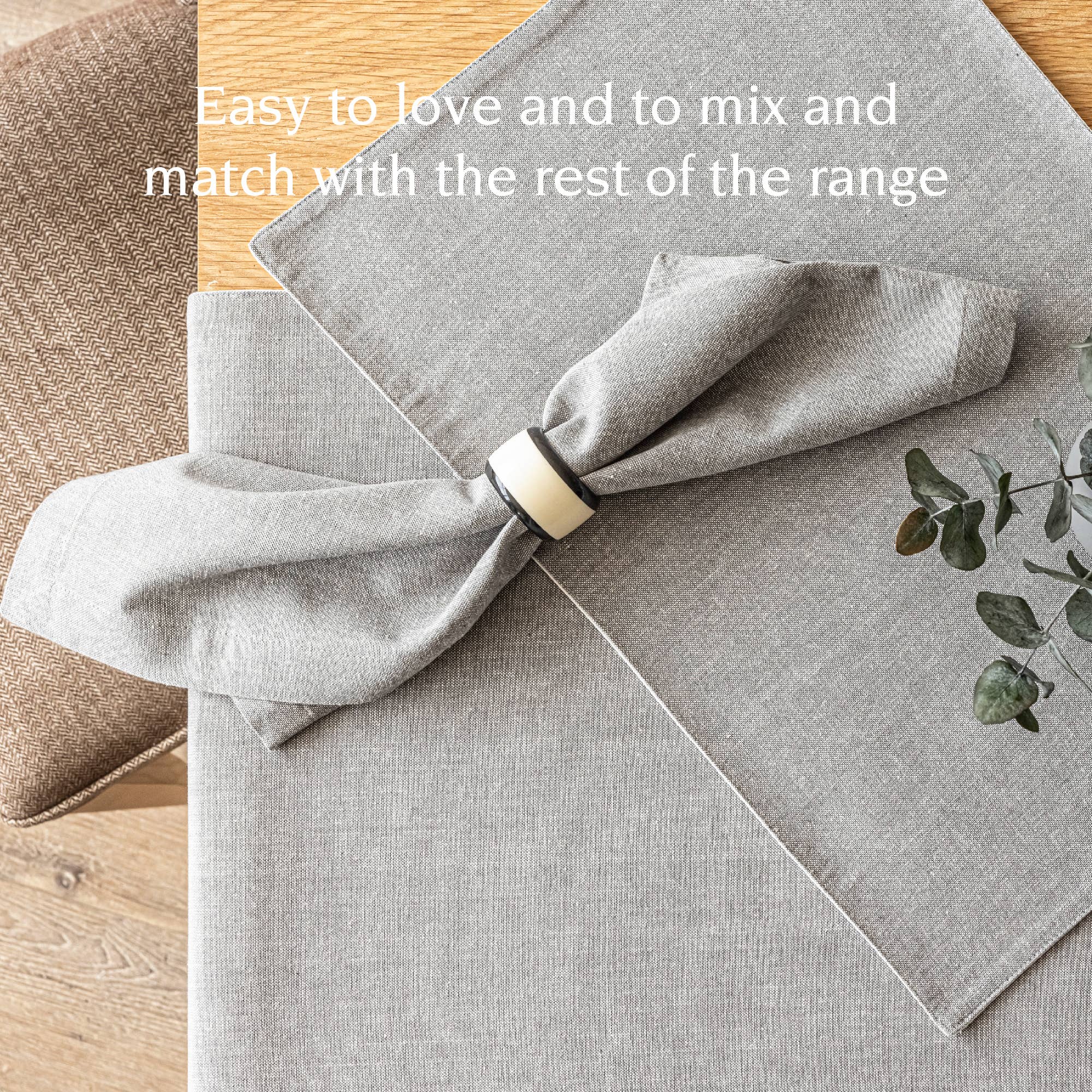 over&back - Wholesale Dinner & Cloth Napkin - Chambray Cotton Napkins – Set of 416