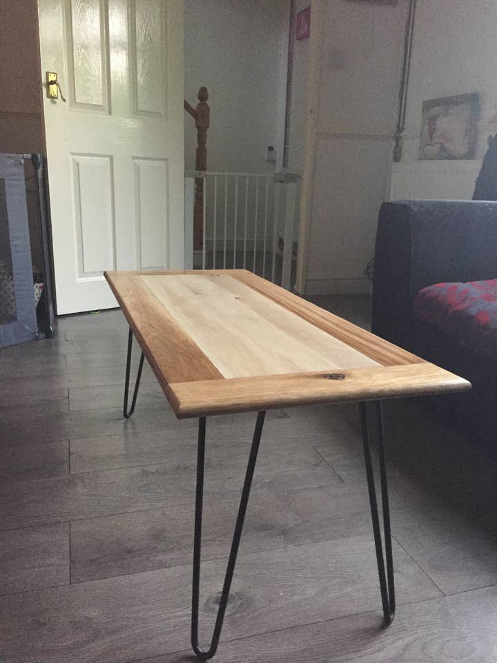 Coffee table oak Guatemala beech with copper inlay for wholesale by Bellmarlace