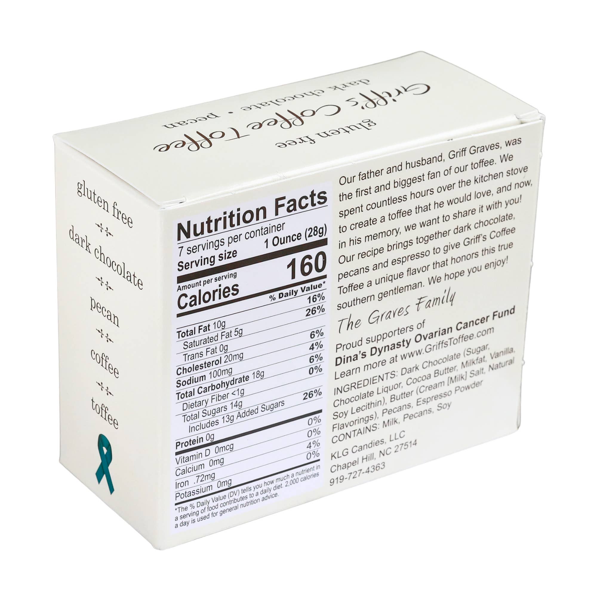 Griff's Toffee - Wholesale Toffee - Griff's Coffee Toffee - 7oz Dark Chocolate Toffee2