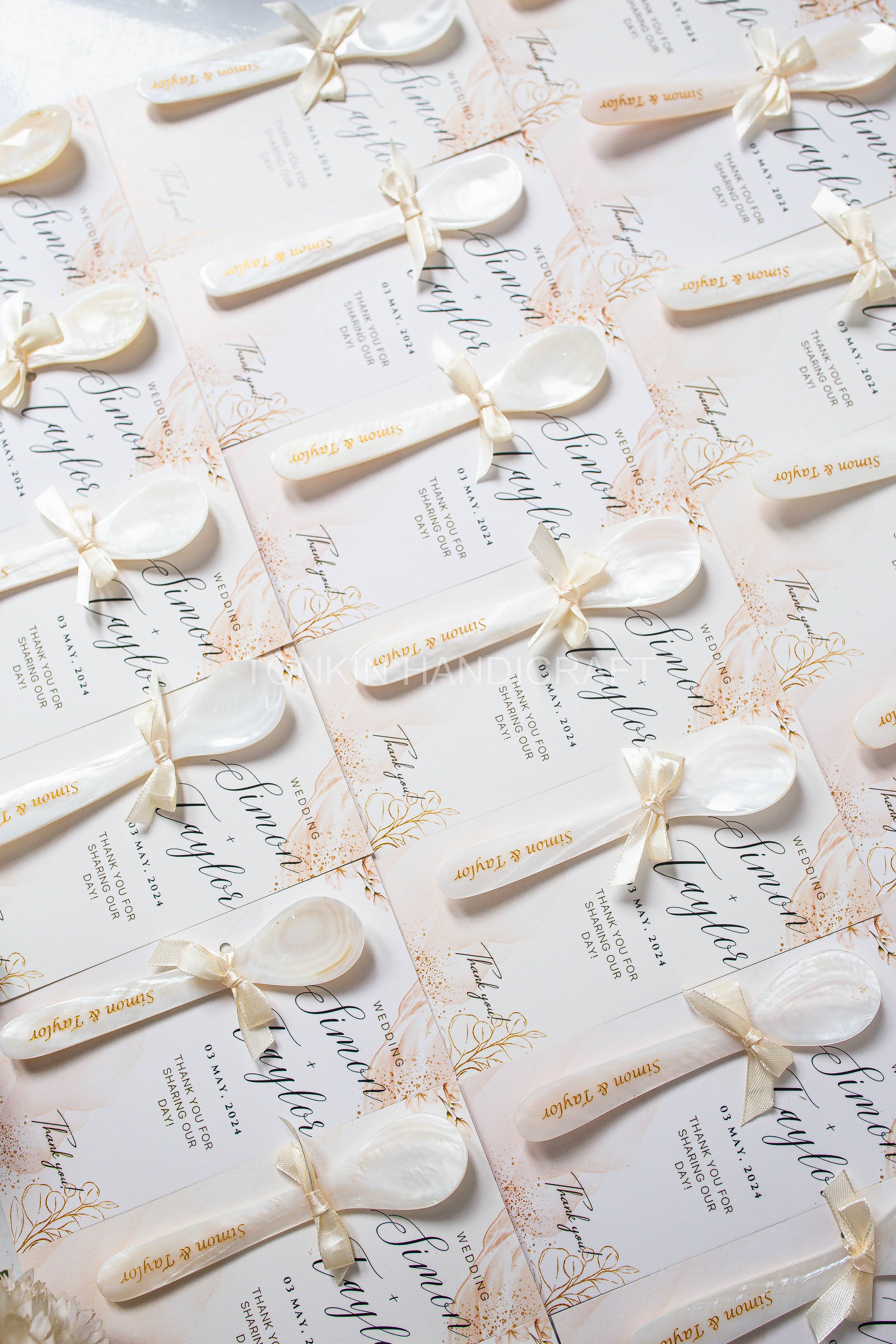 Tonkin Handicraft - Wholesale Kitchen Spoon - Personalized Mother of Pearl Caviar Favor wedding spoon9