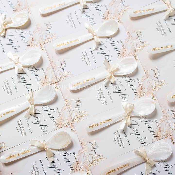 Tonkin Handicraft - Wholesale Kitchen Spoon - Personalized Mother of Pearl Caviar Favor wedding spoon9