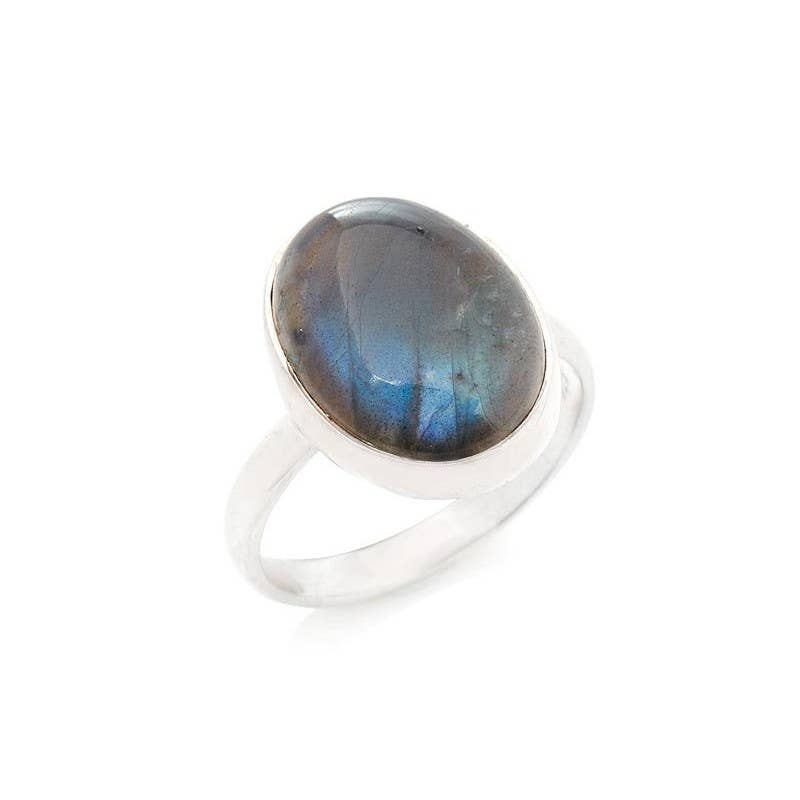 OPALOOK France - Wholesale Cocktail/Statement Ring - Ring with natural multicolored labradorite, sterling silver0