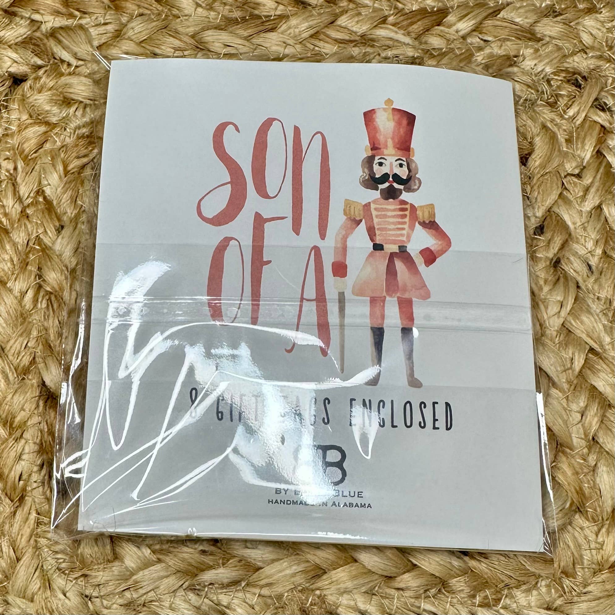 by BellaBlue - Wholesale Christmas Card - Nutcracker Watercolor Print Christmas Handmade Gift Tag Set3