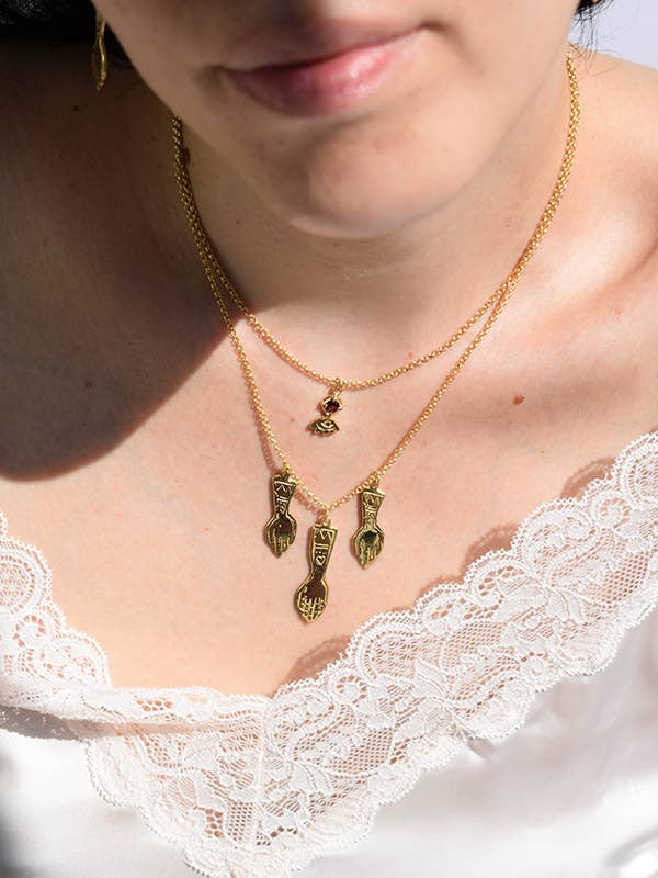 Annoushe jewelry – wholesale Pendant/charm necklace – Pink tourmaline necklace1