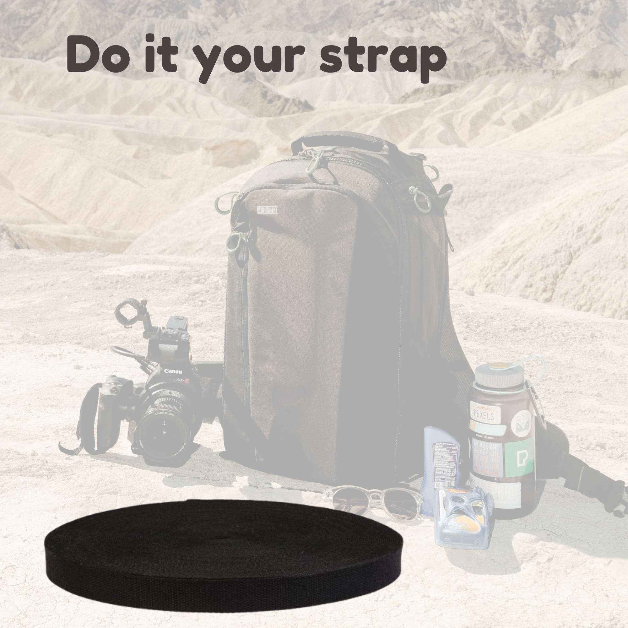 Dream Trimming Goods LLC – Großhandel Bastelzubehör – 1" x 10 Yards schwarzes schweres Baumwollband zum Nähen von Griffen11