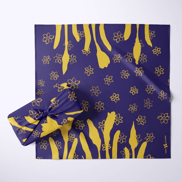 Furoshiki Tessuto Giapponese Riutilizzabile per Confezioni Regalo Narciso per la vendita all'ingrosso da parte di Keiko Furoshiki