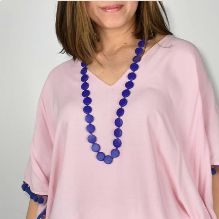 THSJ1274: Marineblau: Runder Holzanhänger für den Großhandel von Taylor Hill Scarves & Co