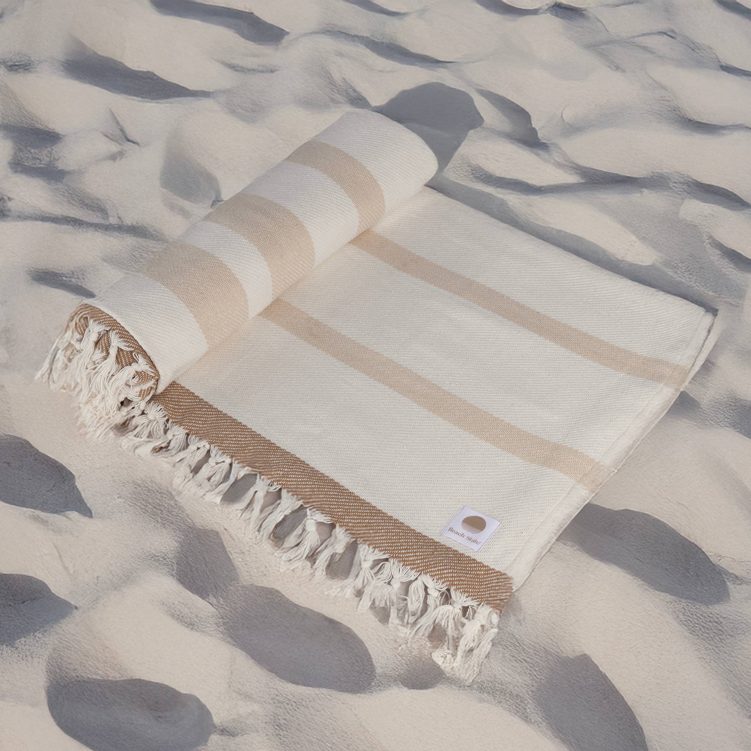 Beach State Oceanside Beach Blanket - Driftwood Stripe for wholesale on Faire10