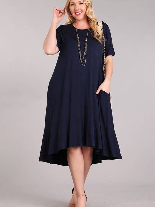 XCDA899-1 - Plus Knit Solid Jersey Ruffled Maxi Dress for wholesale by Chris & Carol Apparel