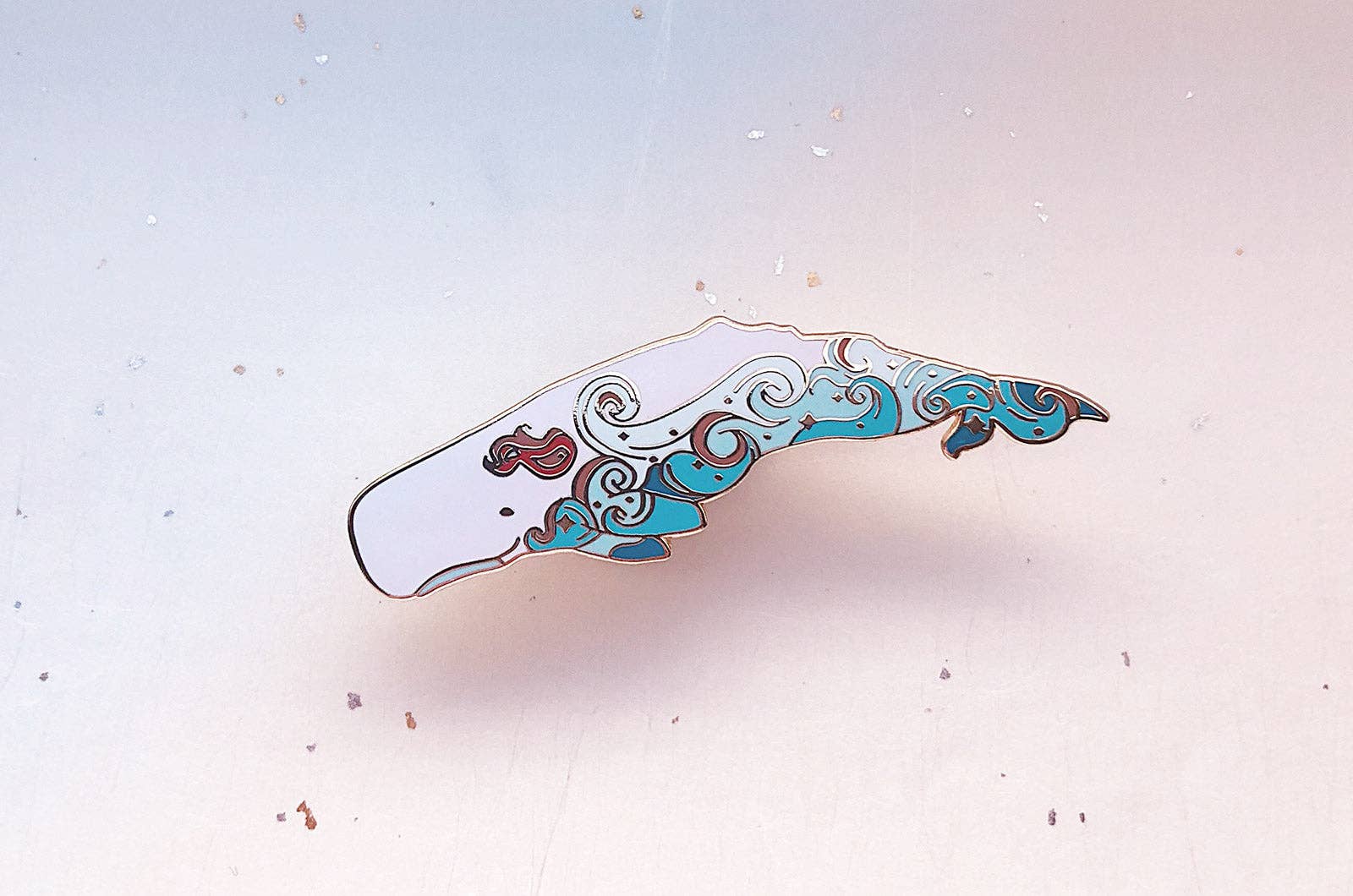 Alum and Ink - Wholesale Lapel Pin/Button - Waves Sperm Whale (Fire in the Sky) Pin7