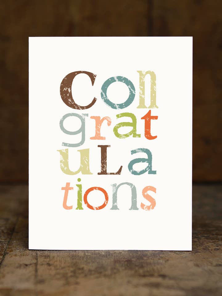 Congratulations Type for wholesale by Sugarhill Card Co