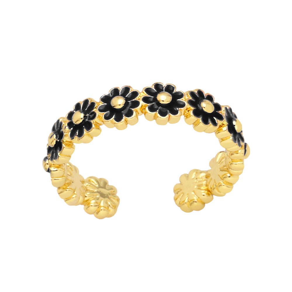 Mio Queena – wholesale Ring med flera stenar – Daisy emalj Ring öppning justerbar3