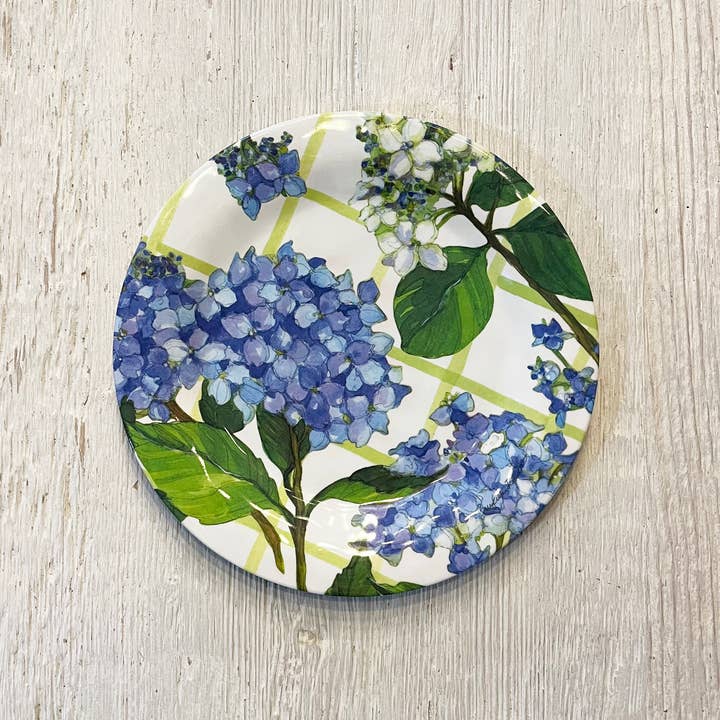 Bamboo Table - Wholesale Salad Plate - Hydrangea Lattice Floral Bamboo Salad/Appetizer Plate
