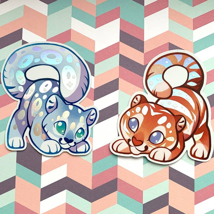 ShinePaw Design - Wholesale Sticker - Holographic Snow Leopard Sticker3
