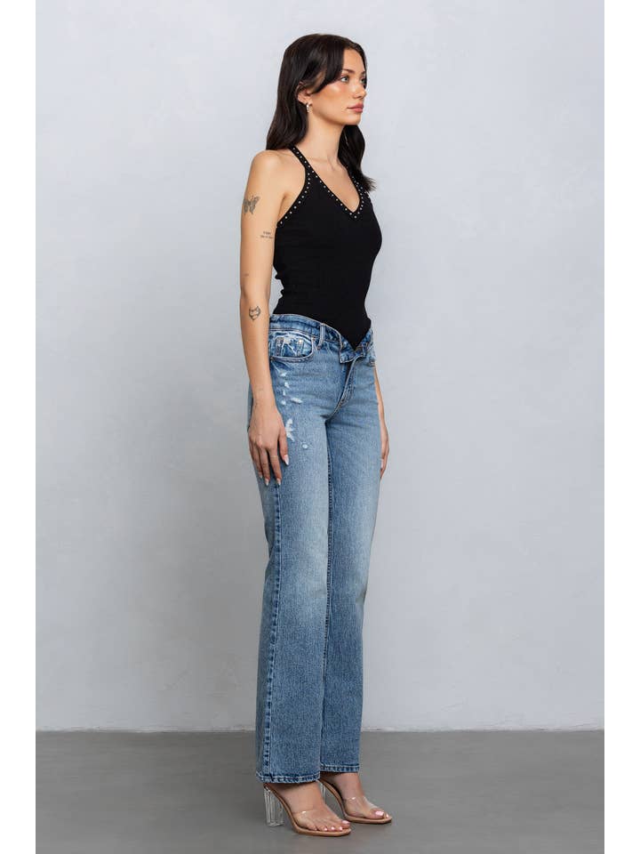 No Vacancy - Wholesale Tank Top - Women's - Studded v-neck ribbed tank top6