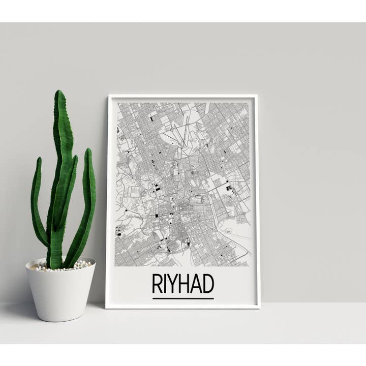 Impresión de mapa de Riad, 28 x 35,5 cm, Art Deco Style704 para venta al por mayor de ILIKEMAPS