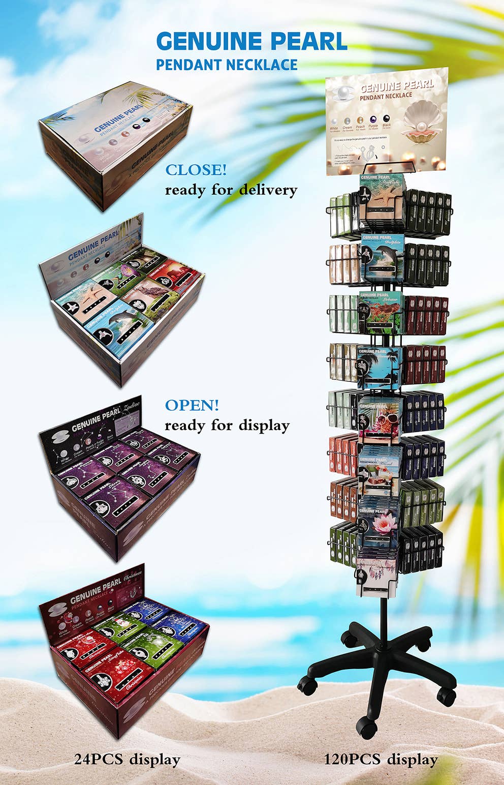 7 Star - Vente Présentoir – bijoux - Kit de perles d'amour assorti avec pendentif et présentoir3