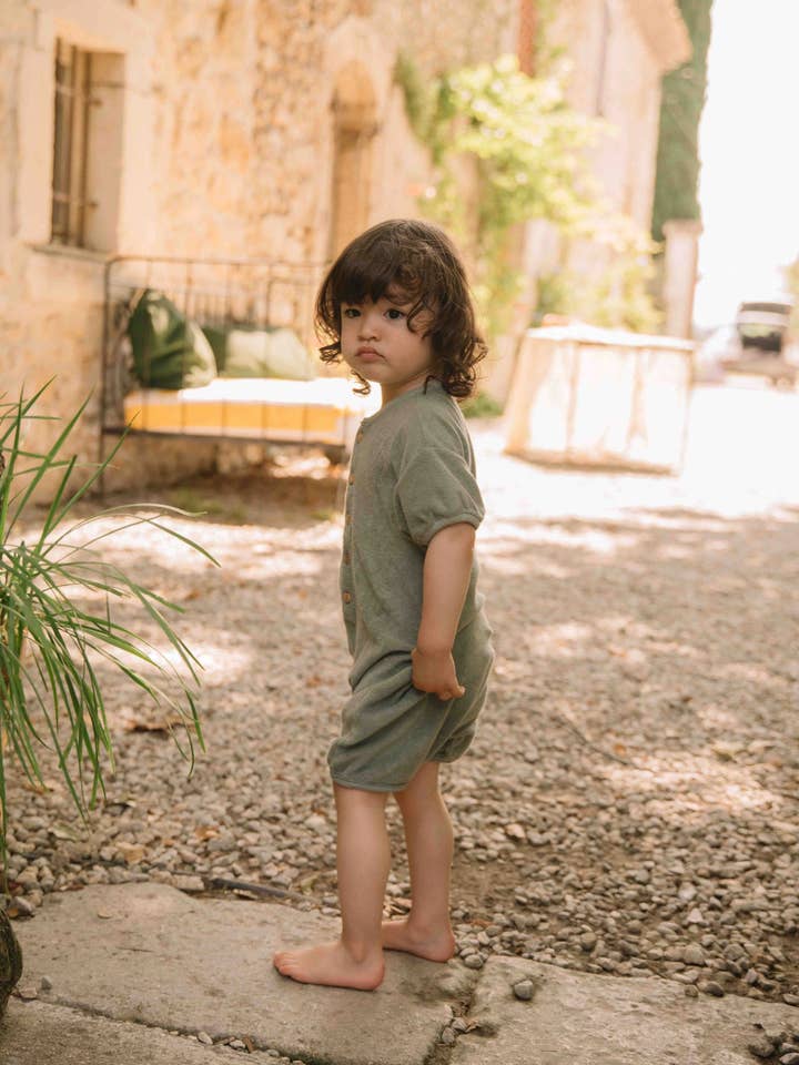 Bebecito Terry Greenish-Grey Combination for wholesale by Studio Bohème Paris