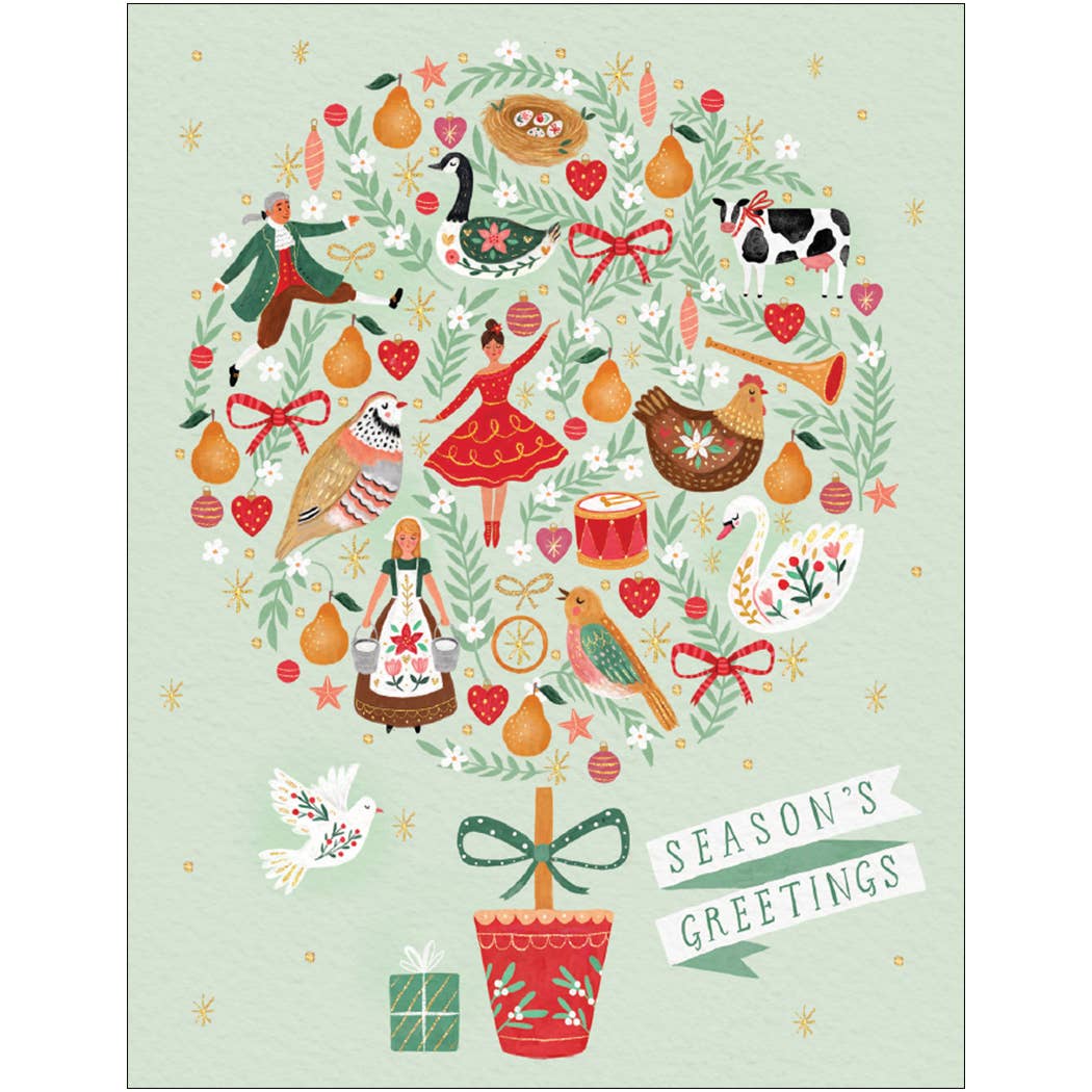 Studio Eleven Papers – Engroshandel Julekort – Agerhøne i et pæretræ feriekort0
