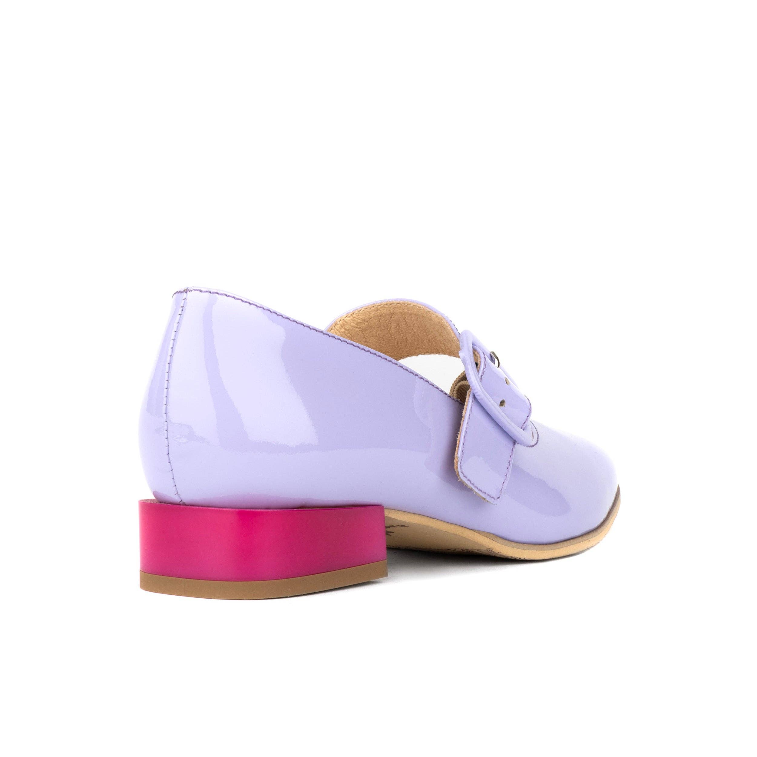 Embassy London – wholesale Low heels – Women′s – Bliss - Lavender & Rose - Women's block heel square toe patent leather Mary-Jane4