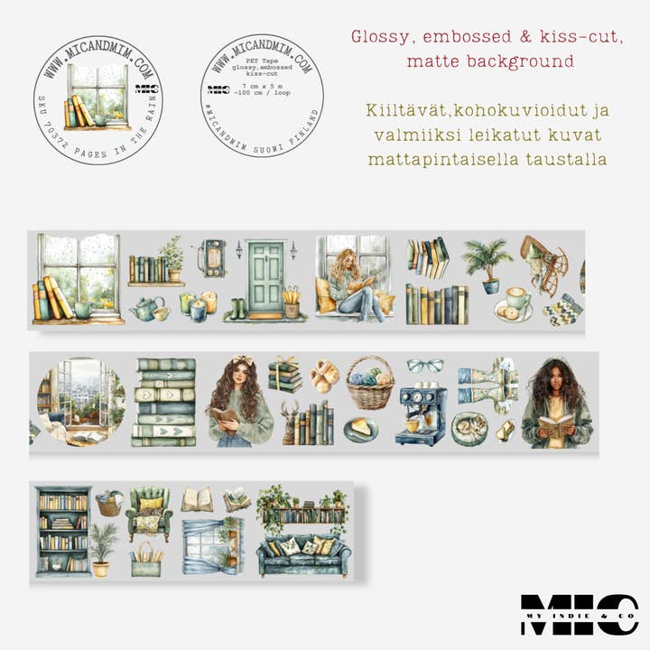 MIC & MIM Premium Paper Shop - Wholesale Tape - MIC | PET Tape (3D Glossy & Kiss-cut): Pages in the Rain6