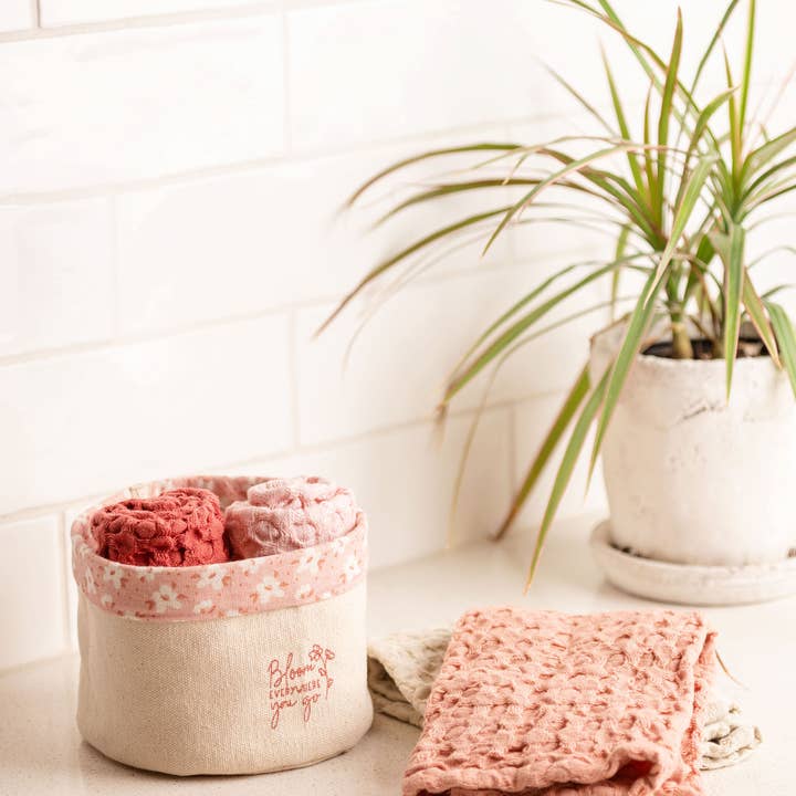 Karma - Vente Torchon - Ensemble de torchons gaufrés avec support en toile1