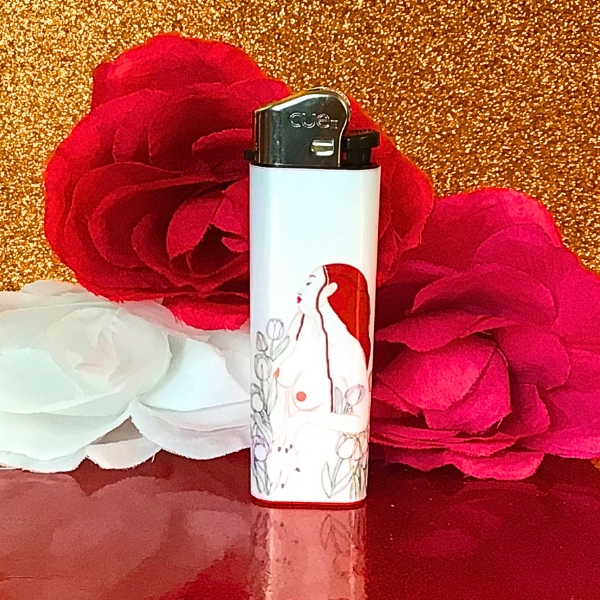Vivrant Vixen - Wholesale Lighter - In the Garden Handmade Art  Lighter 1