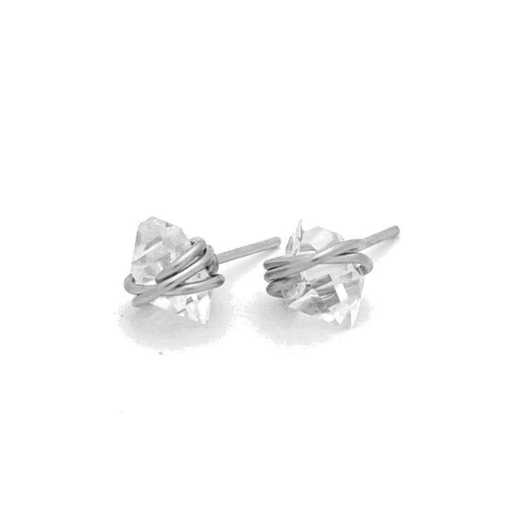 Barberry & Lace Handmade Jewelry - Wholesale Stud/Post Earrings - Herkimer Diamond Earrings | 14k Gold Fill & Sterling Silver