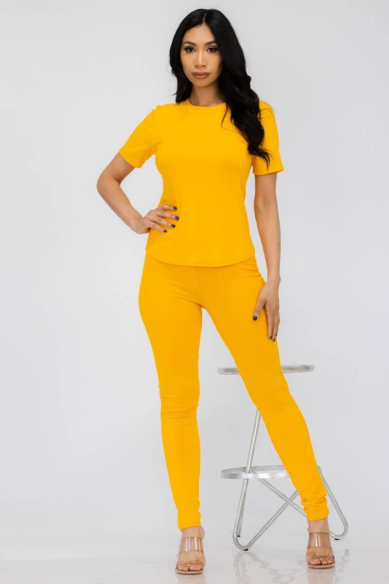 H&H Fashion Inc. – Großhandel Set aus Oberteil und Hose (NICHT Loungewear) – Damen – HH612X-RIB - Geripptes Hosenset, 3-teilig2