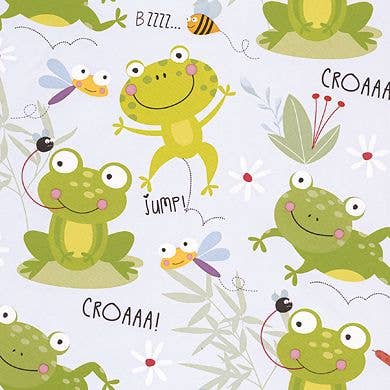 Papier Cadeau Grenouille – Sautillant et Joyeux pour la vente par kadopapier.net