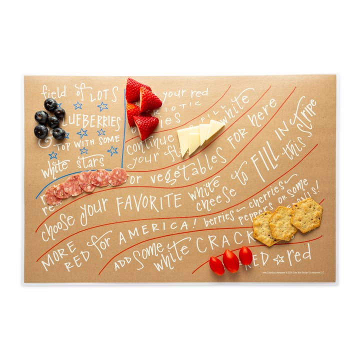 Color Box Design & Letterpress - Wholesale Cheese Board - Charcuterie Cheat Sheet | Flag