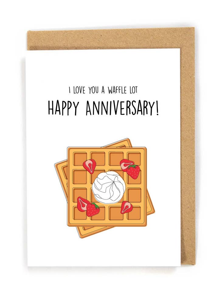 Schattige Pun Wafel jubileumkaart voor wholesale door DensenDesign