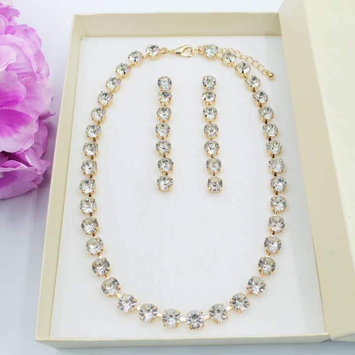MICHELLE CRYSTAL SET - COLLIER E BRACCIALE + ORECCHINI con pietre sfaccettate - LUCE COLLECTION for wholesale on Faire1