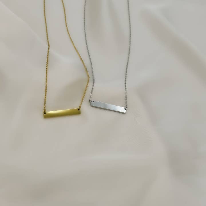Custom Engraved Dainty Bar Necklace for wholesale by Rand Design